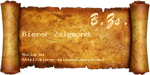 Bierer Zsigmond névjegykártya